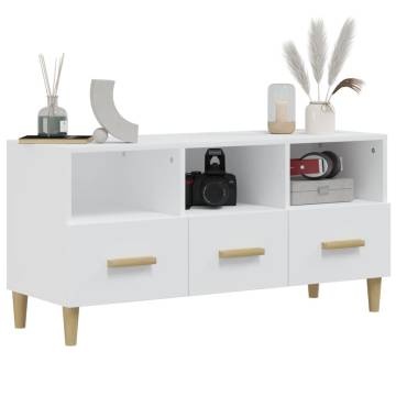 TV Cabinet White 102x36x50 cm Engineered Wood