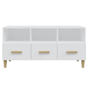 TV Cabinet White 102x36x50 cm Engineered Wood