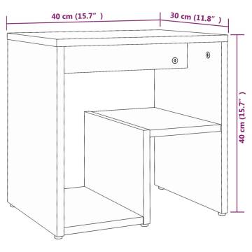 Bed Cabinets 2 pcs Brown Oak 40x30x40 cm Engineered Wood