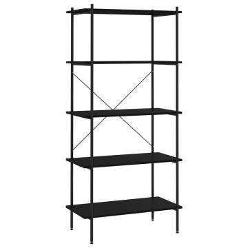 5-Tier Shelving Unit Black 80x40x163 cm