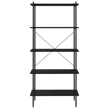 5-Tier Shelving Unit Black 80x40x163 cm