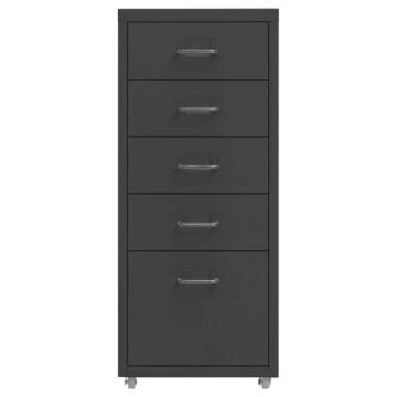 Mobile File Cabinet Anthracite 28x41x69 cm Metal