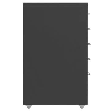 Mobile File Cabinet Anthracite 28x41x69 cm Metal