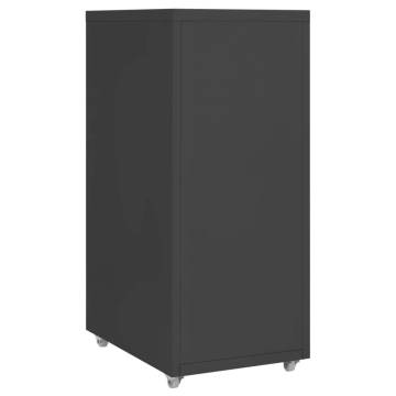 Mobile File Cabinet Anthracite 28x41x69 cm Metal