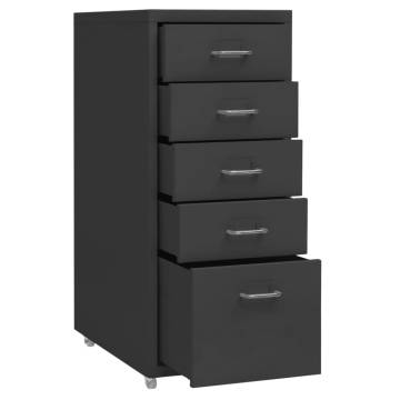 Mobile File Cabinet Anthracite 28x41x69 cm Metal