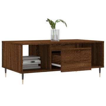 Coffee Table Brown Oak 90x50x36.5 cm Engineered Wood