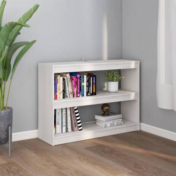 Book Cabinet Room Divider White 100x30x71.5 cm Pinewood