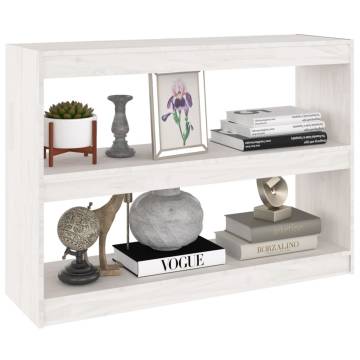 Book Cabinet Room Divider White 100x30x71.5 cm Pinewood