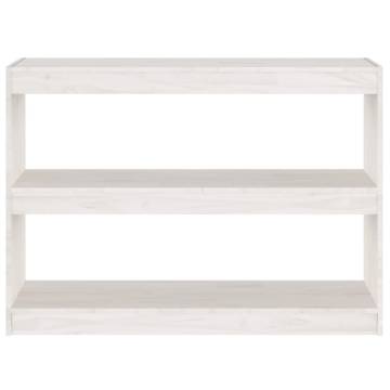 Book Cabinet Room Divider White 100x30x71.5 cm Pinewood