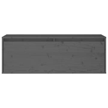 TV Cabinets 2 pcs Grey Solid Wood Pine