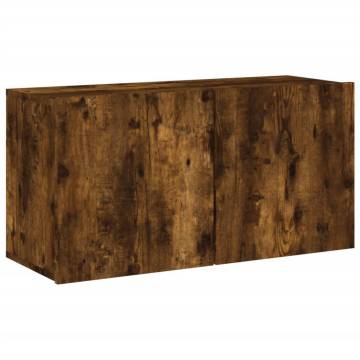 TV Cabinet Wall-mounted Smoked Oak 80x30x41 cm