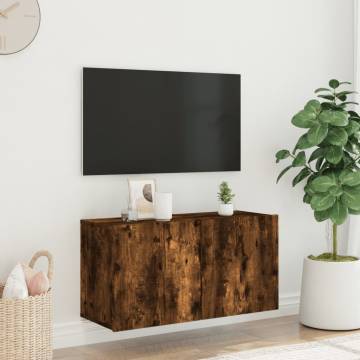 TV Cabinet Wall-mounted Smoked Oak 80x30x41 cm