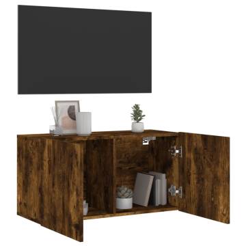 TV Cabinet Wall-mounted Smoked Oak 80x30x41 cm