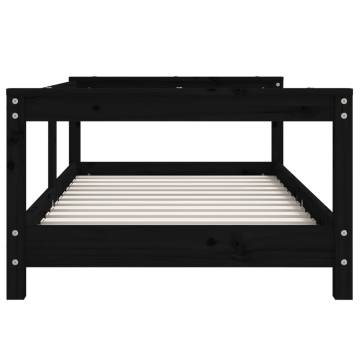 Kids Bed Frame Black 70x140 cm Solid Wood Pine