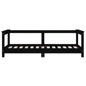 Kids Bed Frame Black 70x140 cm Solid Wood Pine