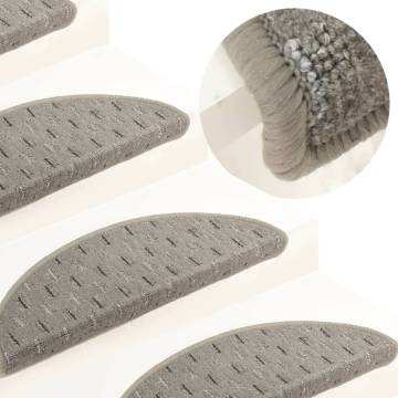 Carpet Stair Treads 15 pcs Grey 56x17x3 cm