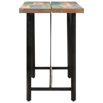 Bar Table 150x70x107 cm Solid Wood Reclaimed and Iron