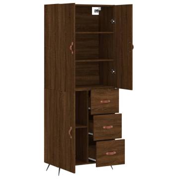 Highboard Brown Oak 69.5x34x180 cm Engineered Wood