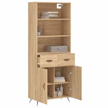 Highboard Sonoma Oak 69.5x34x180 cm Engineered Wood