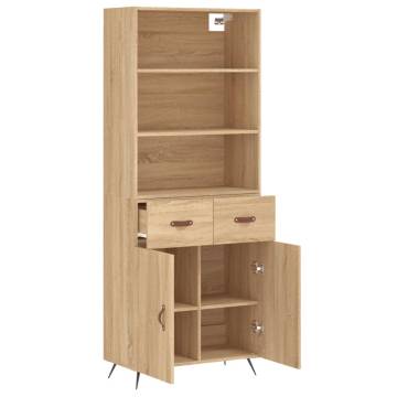 Highboard Sonoma Oak 69.5x34x180 cm Engineered Wood