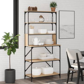 Baker's Rack 6-Tier Sonoma Oak 90x40x180 cm Engineered Wood