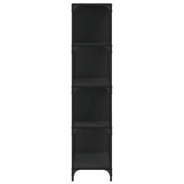 Bookcase 4-Stair Black 139x33.5x149 cm Engineered Wood