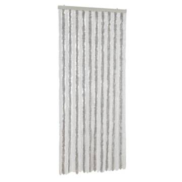 Fly Curtain Light Grey and White 100x200 cm Chenille