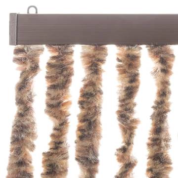 Fly Curtain Beige and Dark Brown 90x200 cm Chenille