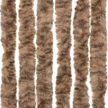 Fly Curtain Beige and Dark Brown 90x200 cm Chenille