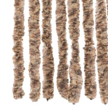 Fly Curtain Beige and Dark Brown 90x200 cm Chenille