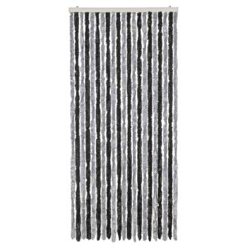 Fly Curtain Grey and Black 100x200 cm Chenille