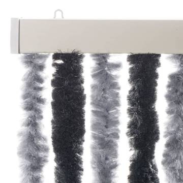 Fly Curtain Grey and Black 100x200 cm Chenille