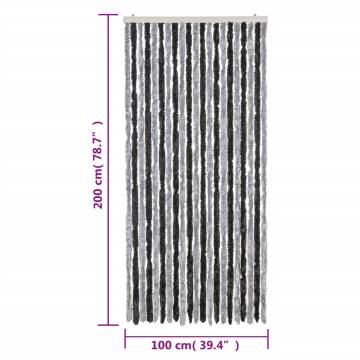 Fly Curtain Grey and Black 100x200 cm Chenille