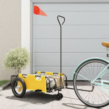 Bike Trailer Yellow Oxford Fabric and Iron