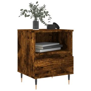 Bedside Cabinets 2 pcs Smoked Oak 40x35x50 cm Engineered Wood