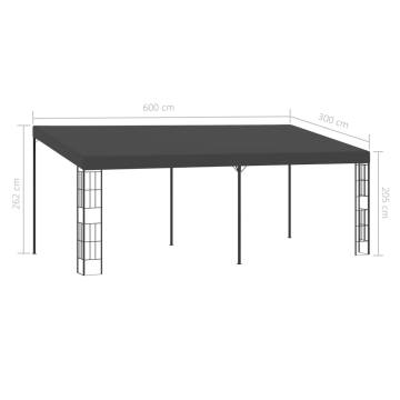 Wall-mounted Gazebo 3x6 m Anthracite Fabric