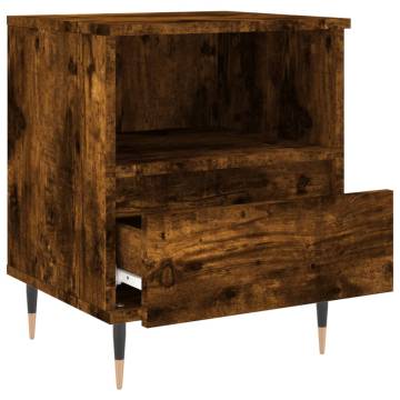 Bedside Cabinets 2 pcs Smoked Oak 40x35x50 cm Engineered Wood