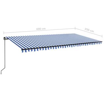 Manual Retractable Awning 600x350 cm Blue and White