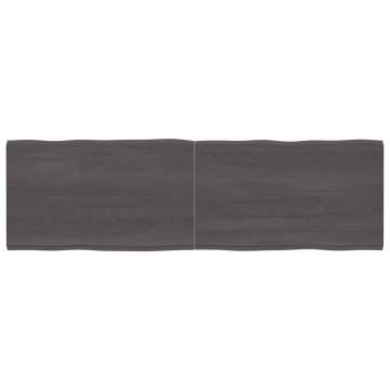 Table Top Dark Brown 200x60x(2-4) cm Treated Solid Wood Live Edge