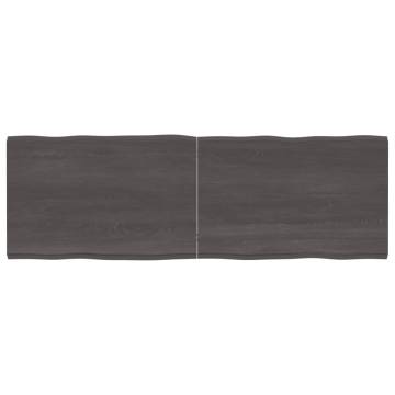 Table Top Dark Brown 180x60x(2-4) cm Treated Solid Wood Live Edge