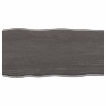 Table Top Dark Brown 80x40x(2-6) cm Treated Solid Wood Live Edge