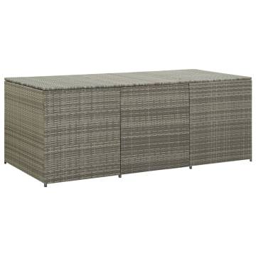 Garden Storage Box Poly Rattan 180x90x70 cm Grey