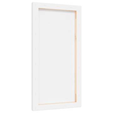 Stretched Canvases 12 pcs White Fabric and Solid Wood Pine