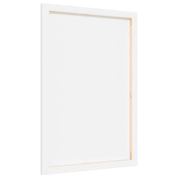 Stretched Canvases 12 pcs White Fabric and Solid Wood Pine