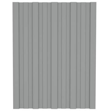 Roof Panels 12 pcs Galvanised Steel Grey 60x45 cm