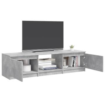 TV Cabinet with LED Lights Concrete Grey 140x40x35.5 cm