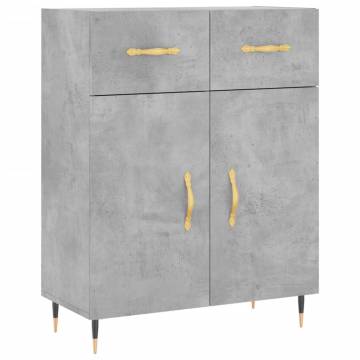 Highboard Concrete Grey 69.5x34x180 cm Engineered Wood