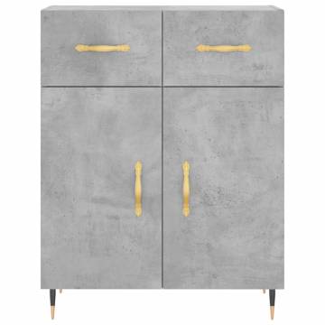 Highboard Concrete Grey 69.5x34x180 cm Engineered Wood