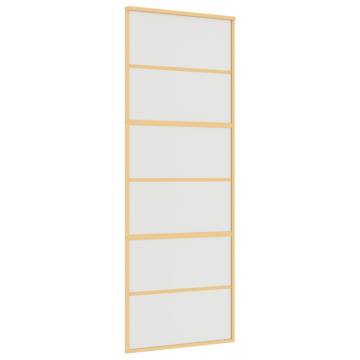 Sliding Door Gold 76x205 cm Frosted ESG Glass and Aluminium