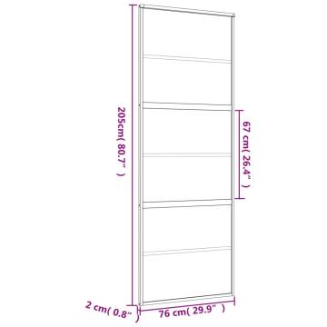 Sliding Door Gold 76x205 cm Frosted ESG Glass and Aluminium